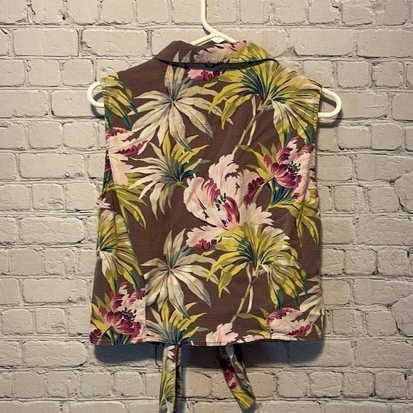 TOMMY Bahama Top Sleeveless Tropical Beach Designer Floral - Picture 5 of 7